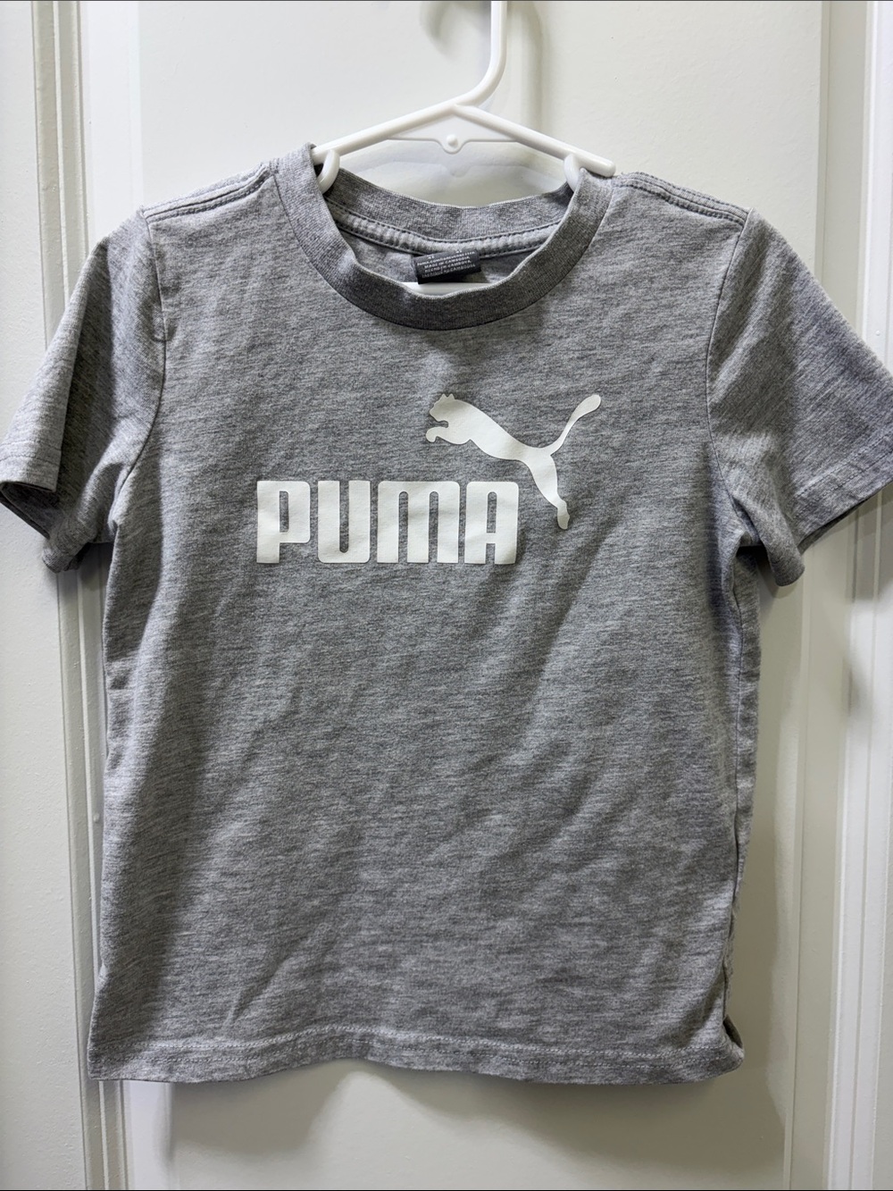 Puma Gray Short-Sleeve Logo Tee for Kids